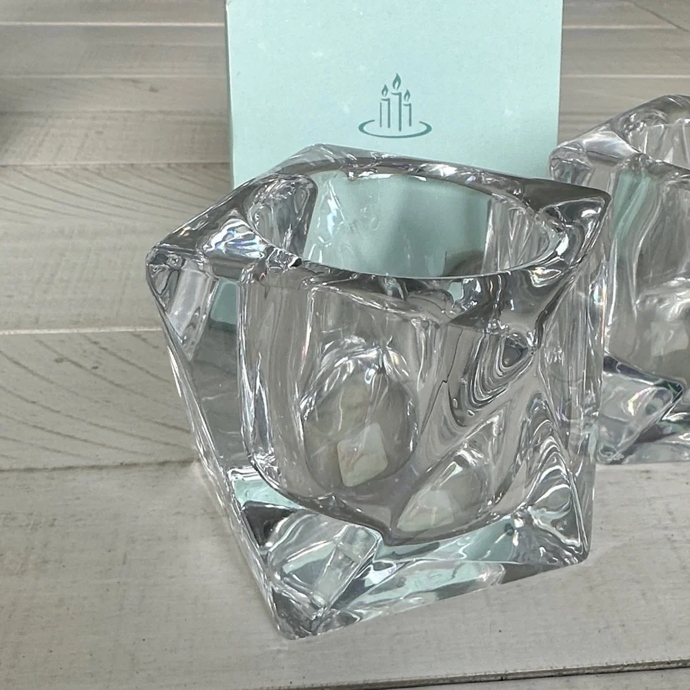 NWT PartyLite Crystal Candle Holders P8035 Discover Prism